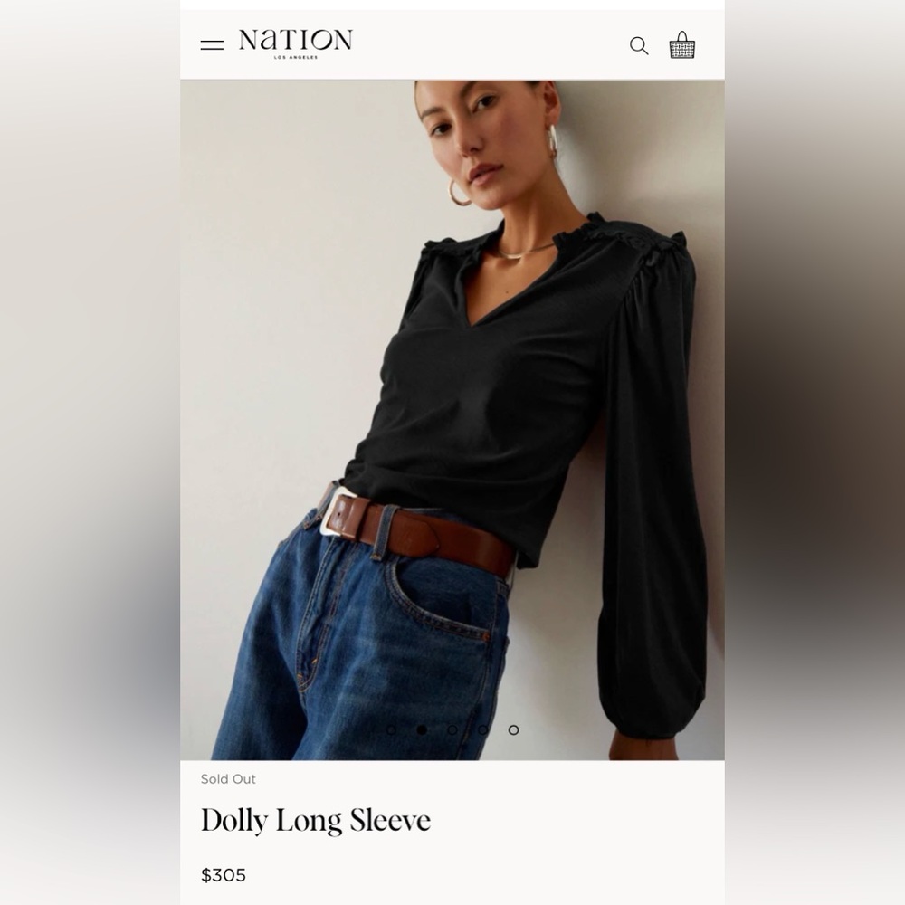 Nation LTD. Dolly tshirt blouse, in black.